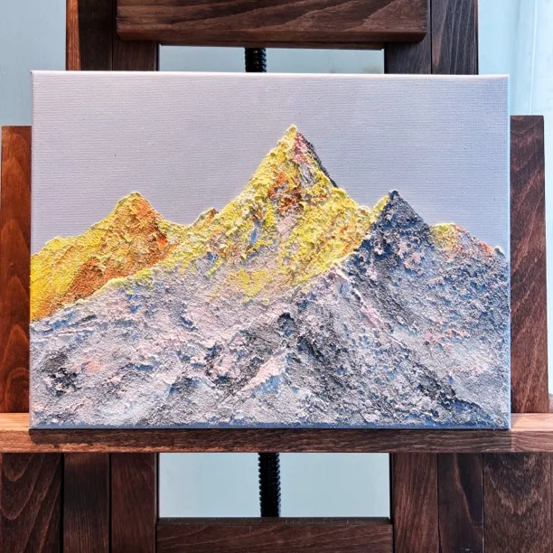 【日照金山】手绘肌理作品