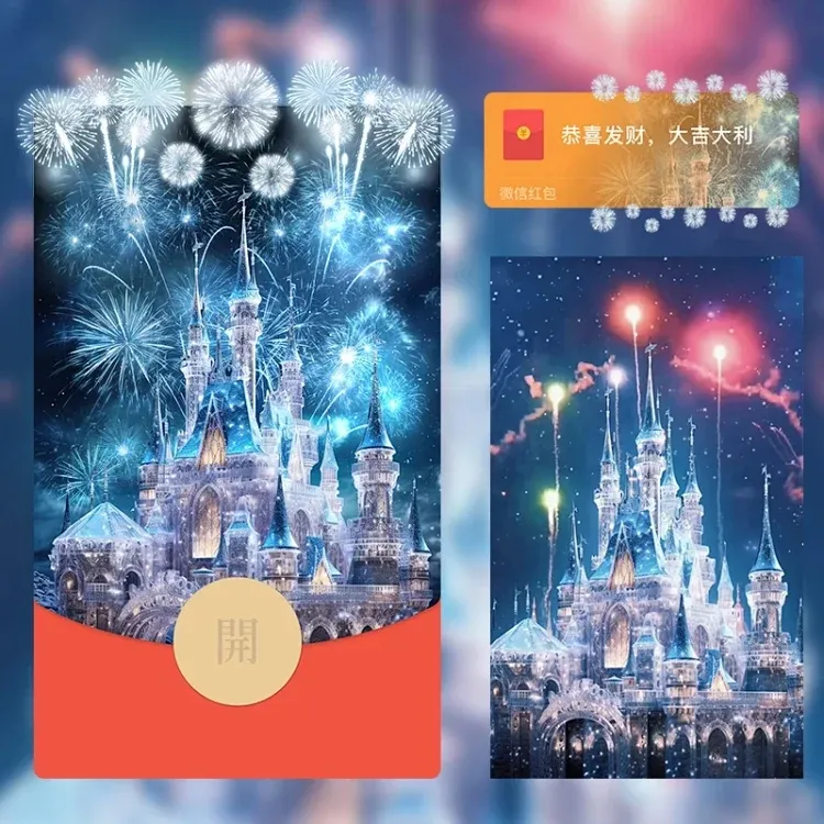 【梦幻水晶城堡】vx紅包封面定制最新动态皮肤设计定制迪士尼情侣c