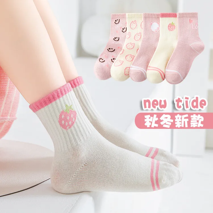 儿童袜子春秋透气中筒袜学生秋季薄款童袜可爱公主秋冬棉袜