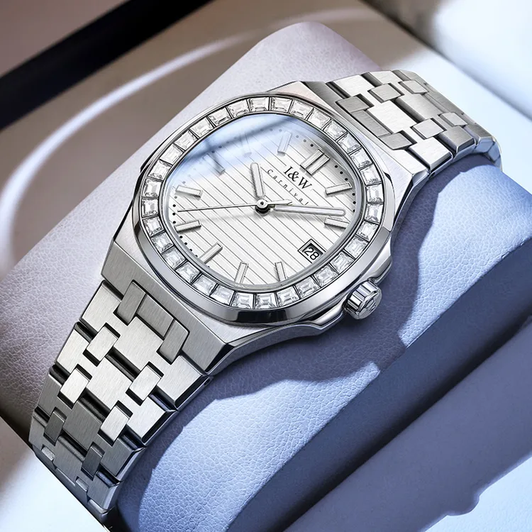 爱沃驰I&W手表女士石英表奢华商务夜光防水钢带腕表721