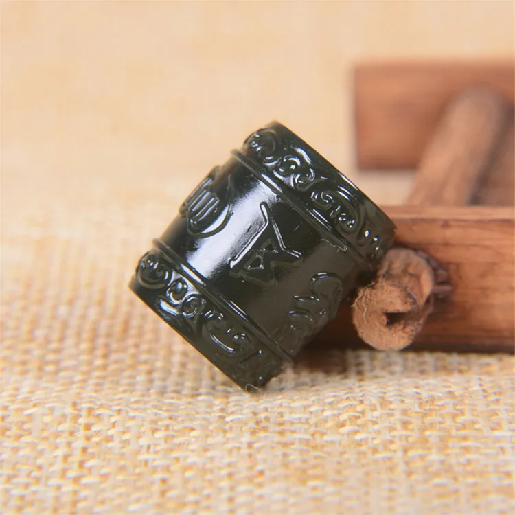 和田玉桶珠六字真言塔青玉路路通吊坠巧雕男女款手串配珠手工精雕