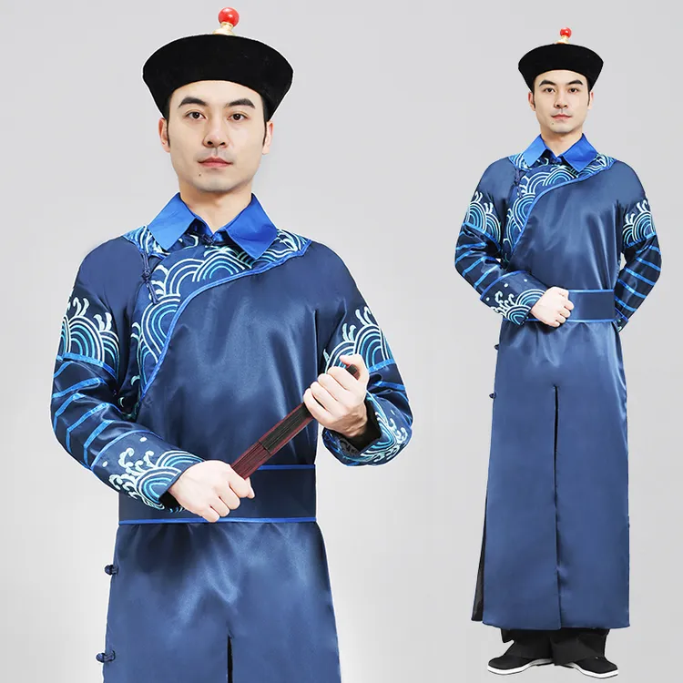 男士传统清朝太监服装国风男款青年长款民国风伴郎服影视剧古装