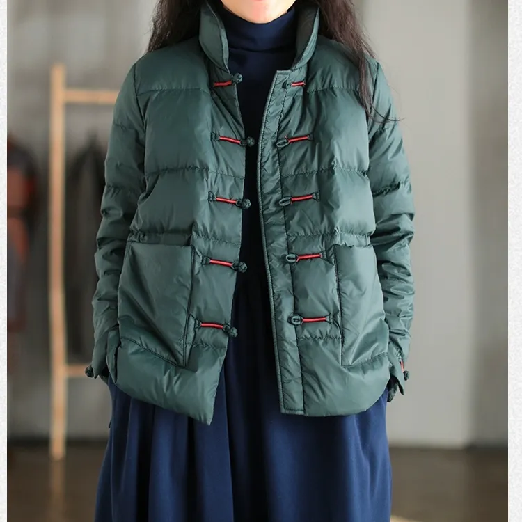 中式冬季棉衣女装国风盘扣保暖棉袄复古加厚棉服上衣秋冬立领棉衣