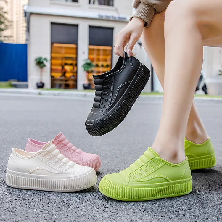 浅口厚底雨鞋女款时尚新款低帮雨靴防滑防水厨房工作胶鞋成人水鞋