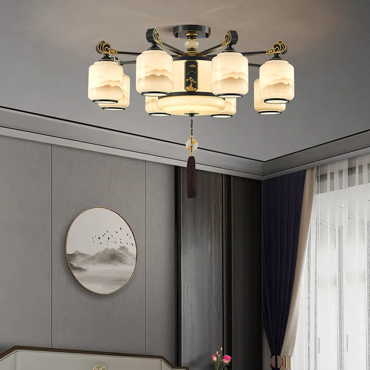 新中式吊灯客厅灯大气别墅禅意中国风家用酒店书房餐厅卧室全屋灯