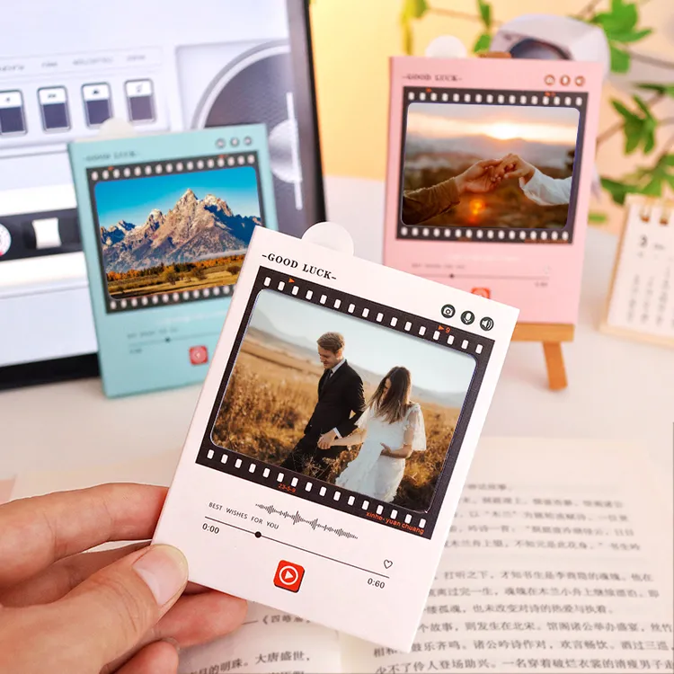 创意礼物 录音贺卡定制照片 时光留声机卡片生日礼物情人节圣诞节