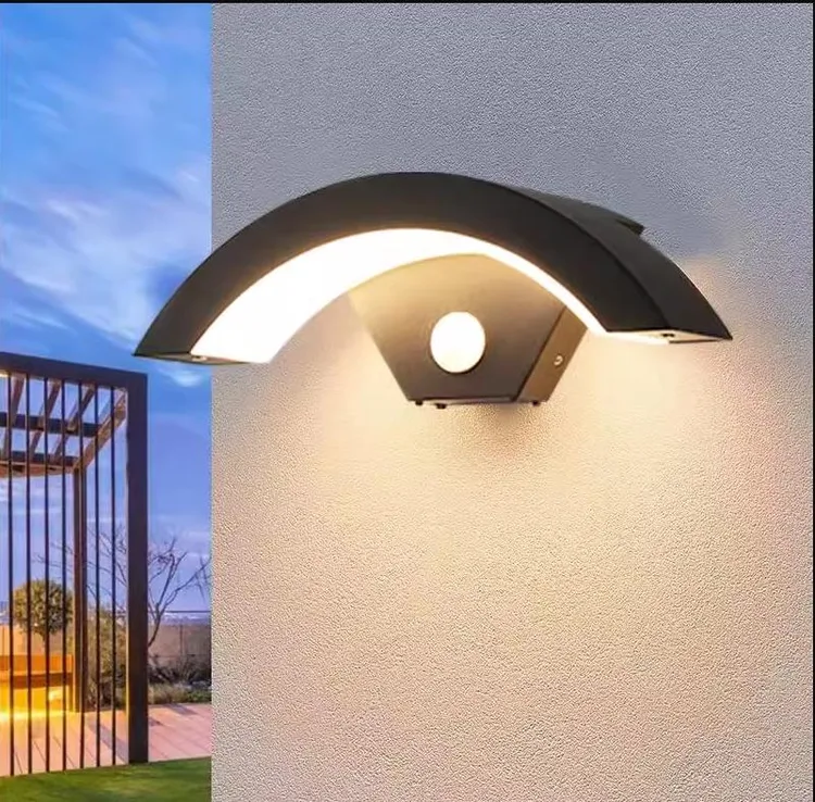 简约led户外壁灯防水庭院创意室外过道感应阳台壁灯门口入户墙灯