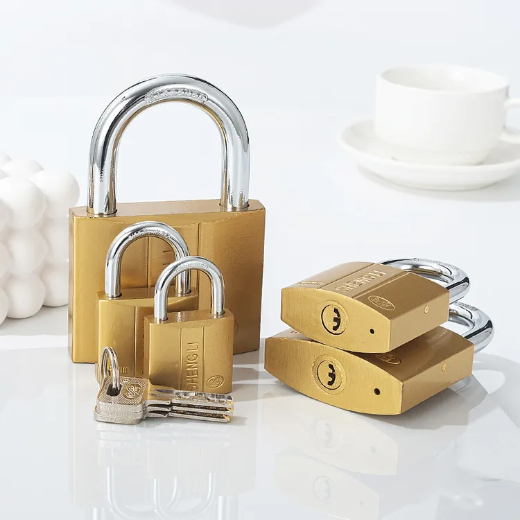 原子月牙钥匙仿铜挂锁家用老式大门仓库锁头配电箱小锁子防盗锁具