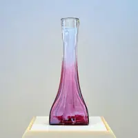 酒红小蛮腰玻璃花瓶简约风精致小花瓶桌面