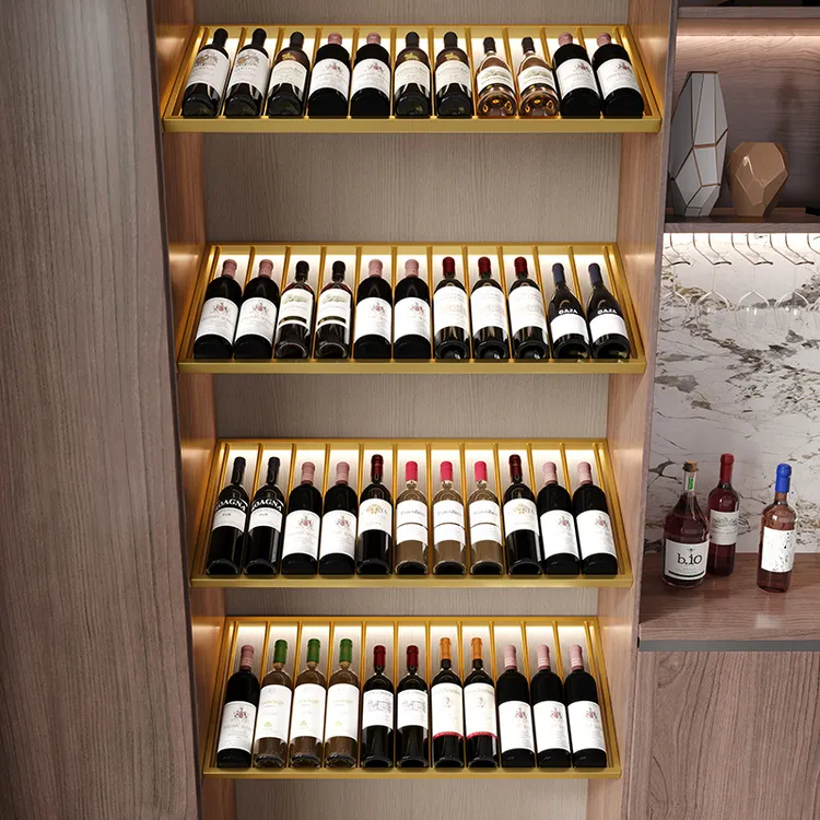 定制新红酒架高端酒柜斜放悬挂摆件家用酒瓶架子葡萄酒展示置物架