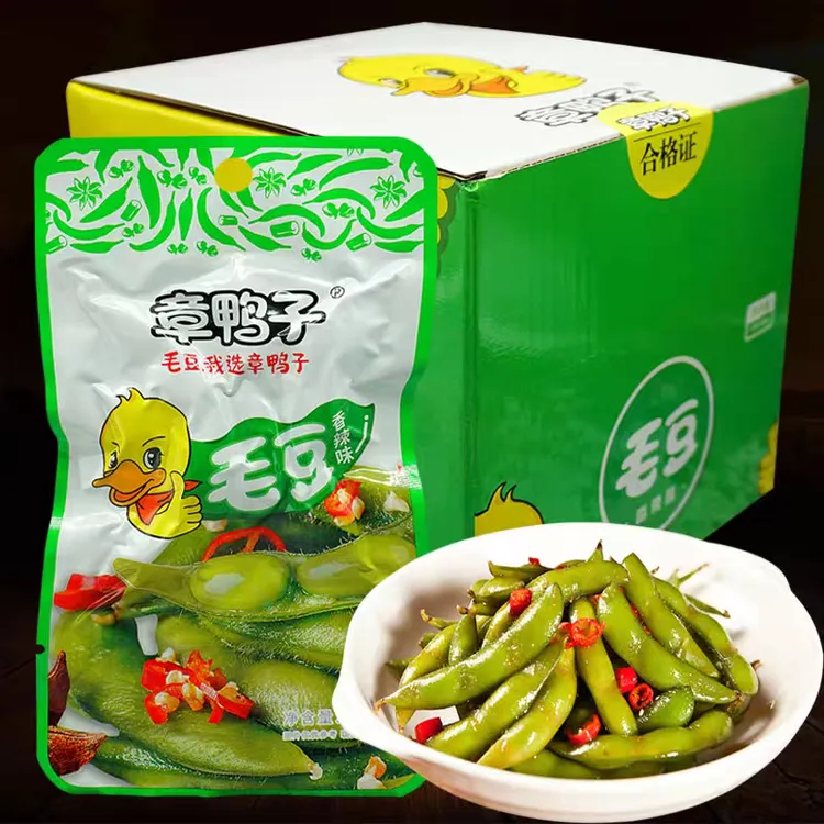 章鸭子毛豆香辣零食新鲜卤味湖南特产小吃零食下酒菜熟食真空即食