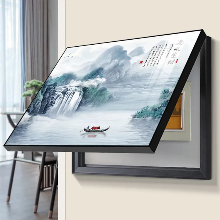 新中式电表箱装饰画免打孔遮挡饭厅配电箱电闸箱总开关电盒子挂画