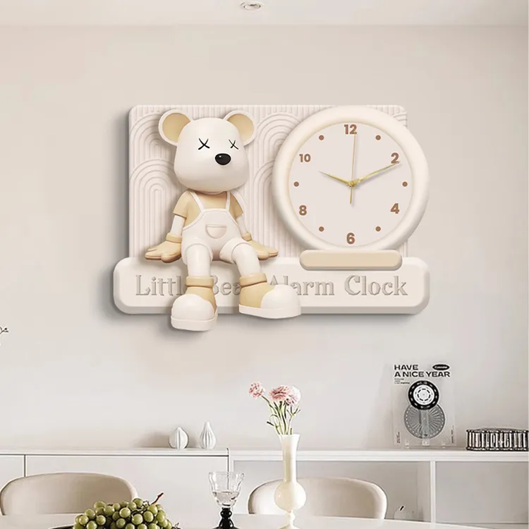 暴力熊电表箱装饰画免打孔钟表新款配电箱总闸开关电闸箱遮挡挂画