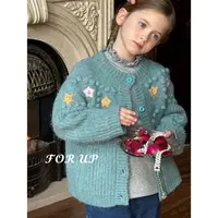 [FOR UP]冬季新款法式苏熙花朵手工刺绣毛衣244-FU-79907多色