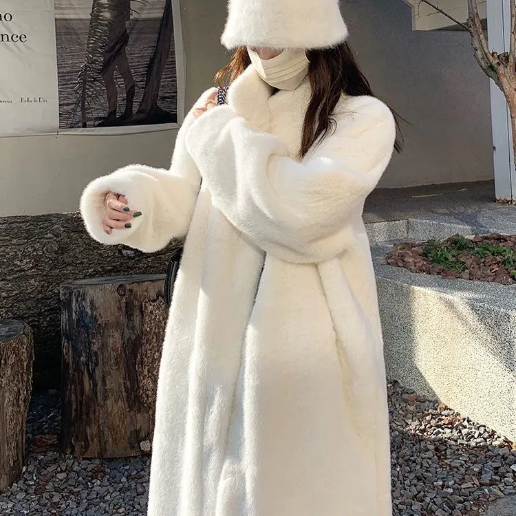 2025冬新款貂绒加厚寒版立领环保百搭毛毛大衣外套