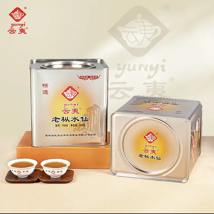 云夷武夷山精选岩茶老枞水仙YY840中足火散装茶乌龙茶500克铁罐装