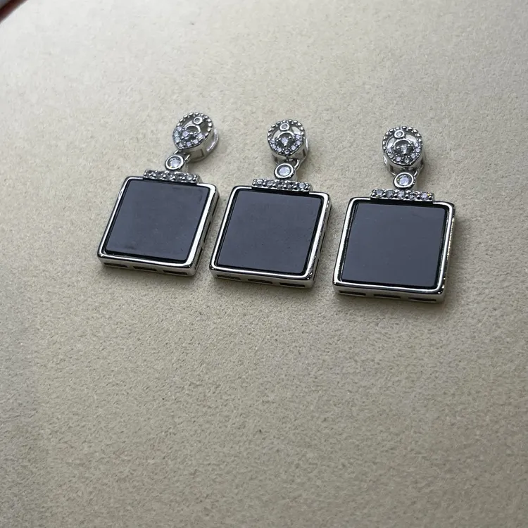 S925银镶嵌天然翡翠墨翠小方牌挂件多样性发货发其一