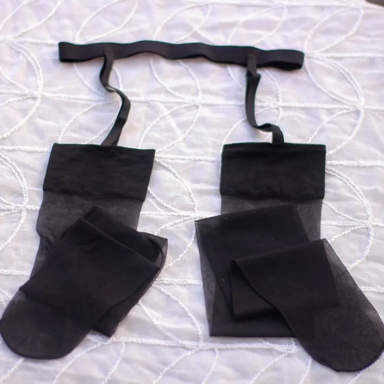 吊带长筒丝袜女薄款夏季情侣防勾丝肉色长款过膝袜大腿高筒丝袜