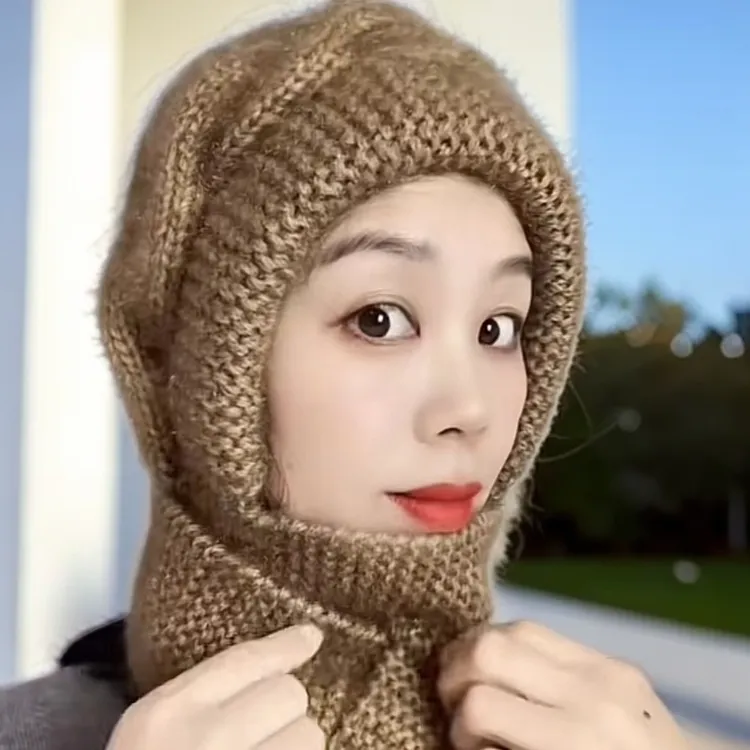 棋盘格风雪帽 成品及材料包