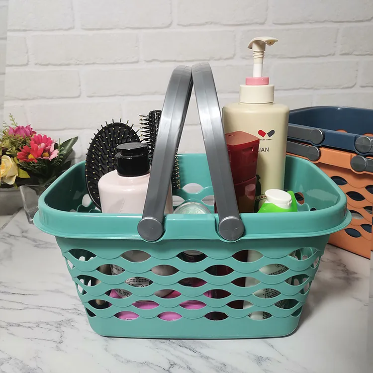 塑料洗澡篮子洗澡筐收纳筐沐浴篮手提篮洗澡蓝洗漱篮大号洗浴篮子