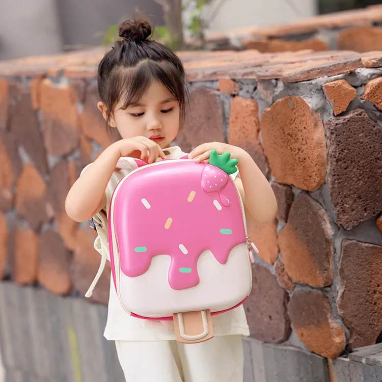 幼儿园卡通冰激凌蛋壳书包女童可爱双肩包小班宝宝洋气入园背包男