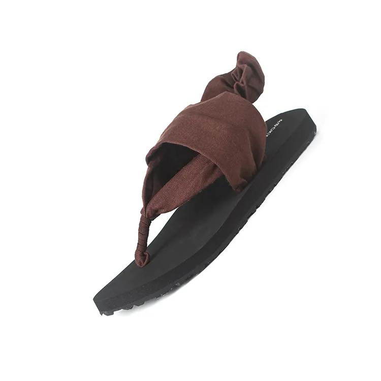 洛克熊凉鞋女沙滩凉拖女款黑色女鞋人字拖平底夏季两条带子拖鞋