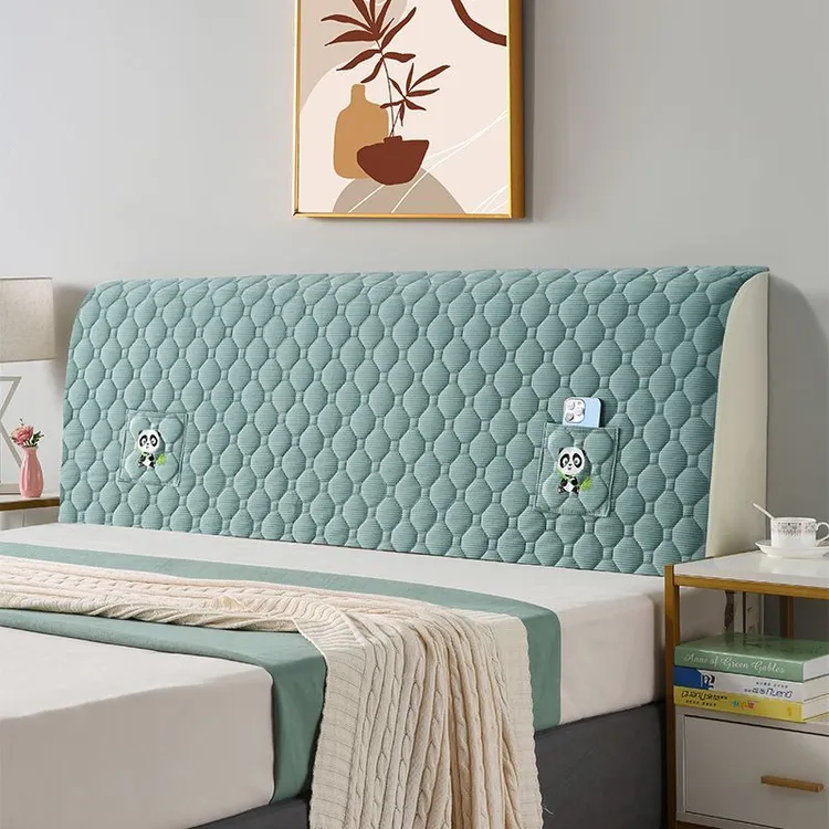 2024新款简约软包加厚防撞床头套防尘遮丑夹棉拆洗四季床头罩商品图