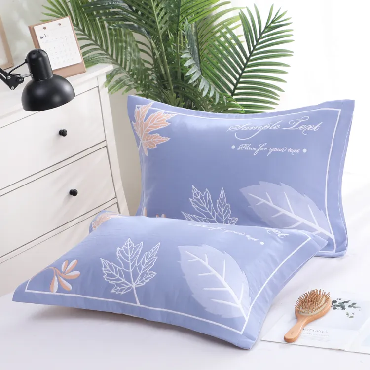 纯棉枕套纱布中号一对装加厚40*60枕头套单条枕芯套枕套一对装