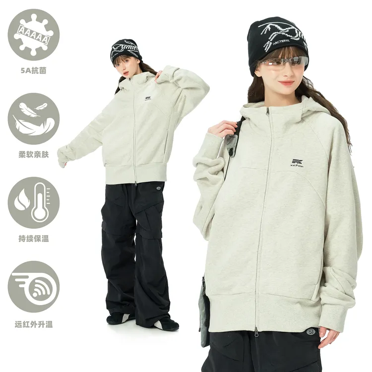 KXLFCHN空穴来风 重磅拉链卫衣外套男女秋冬潮牌休闲宽松连帽开衫