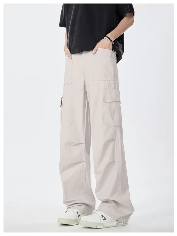 日系工装裤夏季休闲裤男士运动百搭情侣阔腿宽松