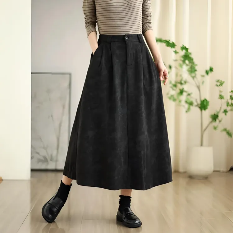 11款暗花秋冬新款百搭气质松紧腰时尚休闲复古文艺提花A版半身裙