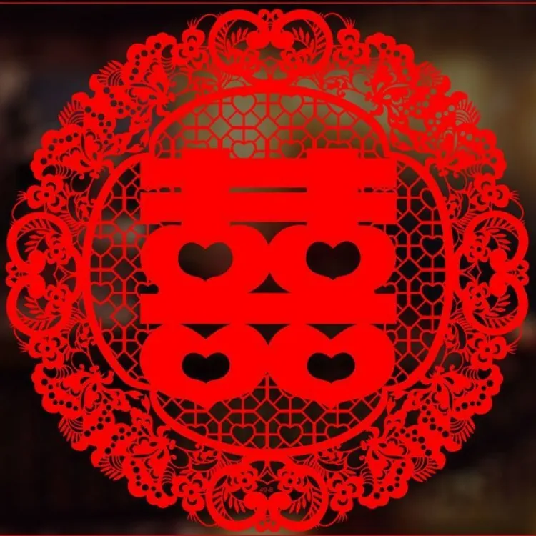 新款结婚囍字窗花幸福贴喜字婚房婚车用品喜字贴幸福喜字贴囍字贴