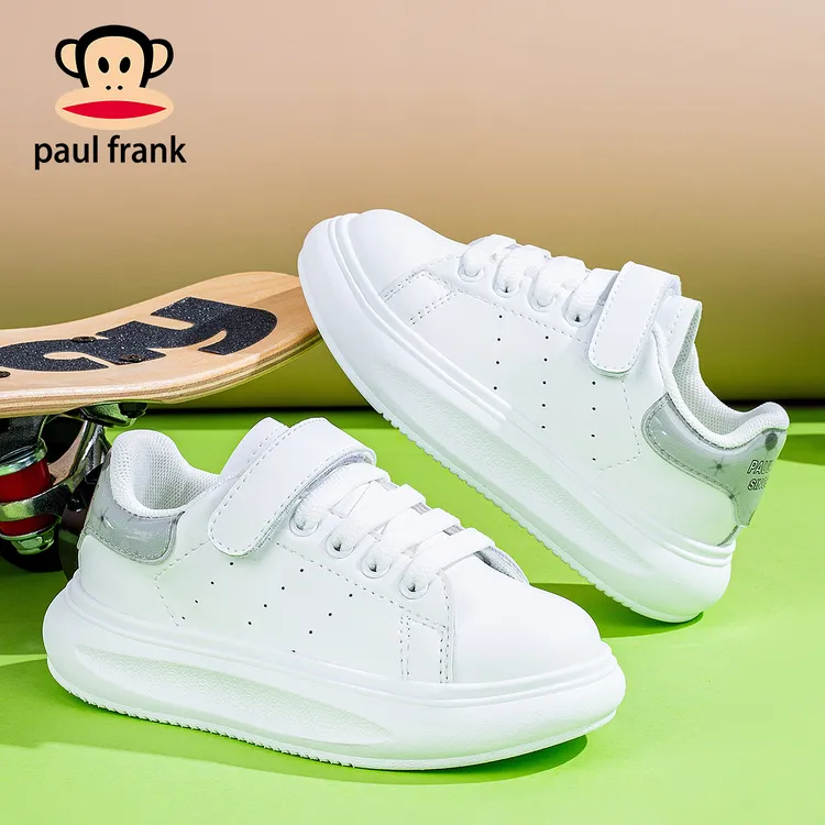 paul frank/大嘴猴新款百搭麦昆运动鞋女童男童小白鞋校园风厚底