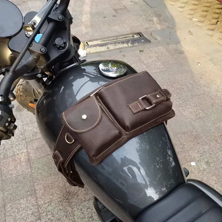 适用骁胜大脚怪攀爬者油箱包边包复古牛皮改装配件骑士挂包