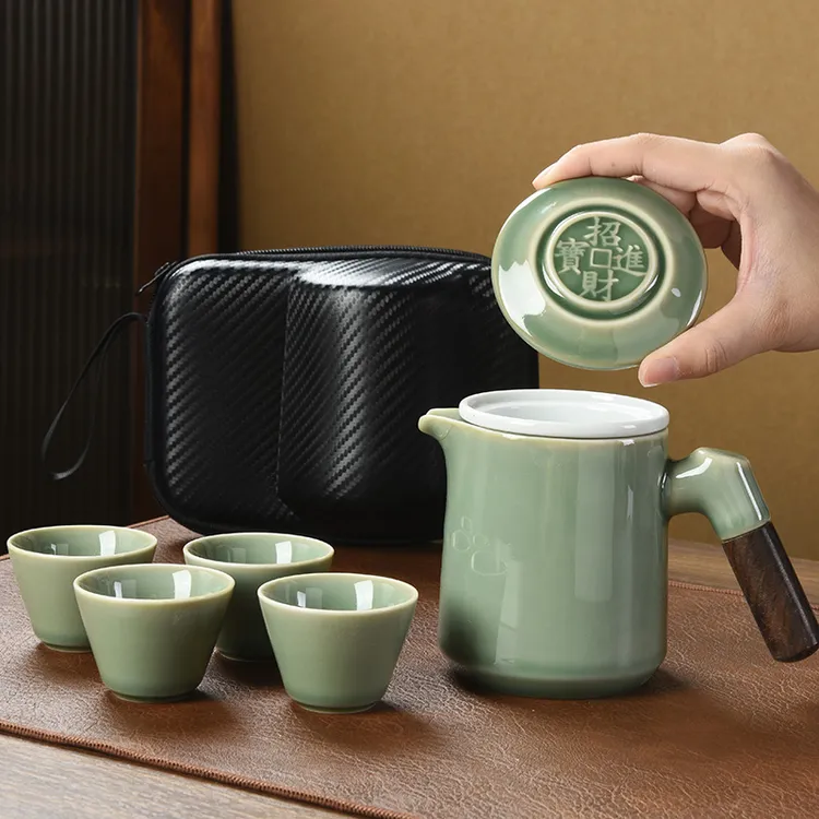 户外旅行茶具套装茶盘泡茶装备便携车载露营功夫茶杯茶壶定制logo