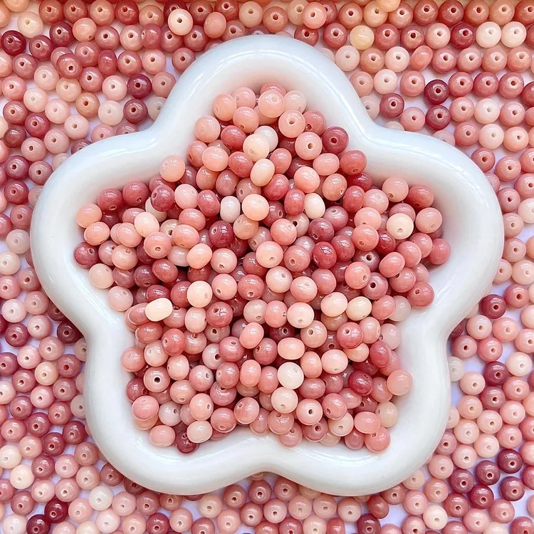 粉色算盘珠9x6mm菩提根散珠DIY佛珠文玩绕指柔女生版学生念珠解压