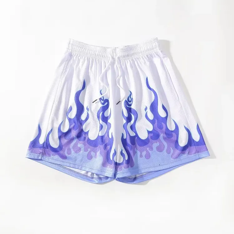 夏季新款火焰短裤美式篮球裤速干宽松休闲健身跑步训练运动裤男女