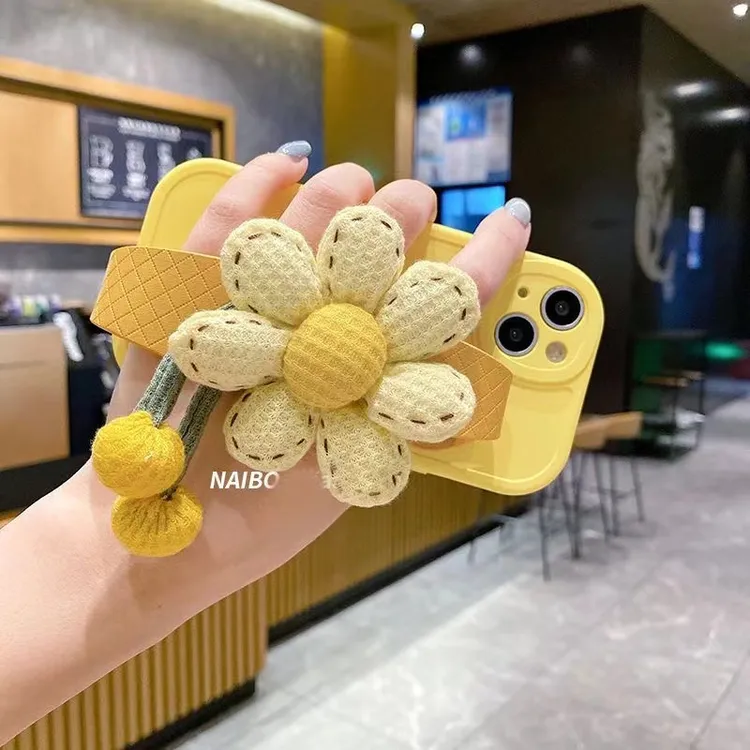 太阳小花苹果14promax手机壳12Pro腕带xsamx斜挎绳8plus个性xr女