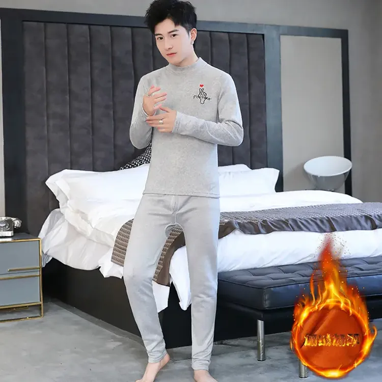 保暖内衣男秋冬季青少年加厚加绒防寒秋衣秋裤套装潮流时尚套装潮