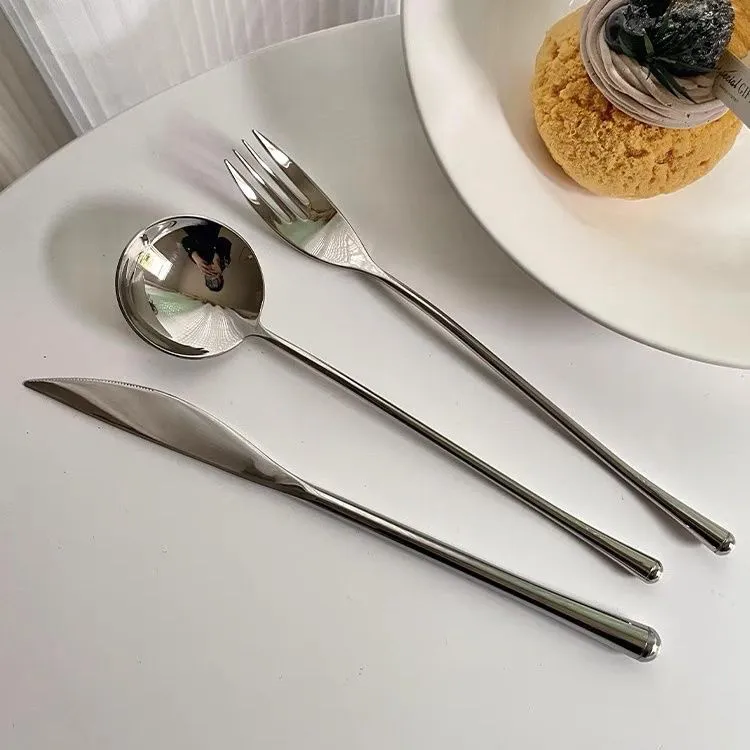 质量挺好的！1810不锈钢长柄大号叉子勺子日式304材质西餐刀叉勺