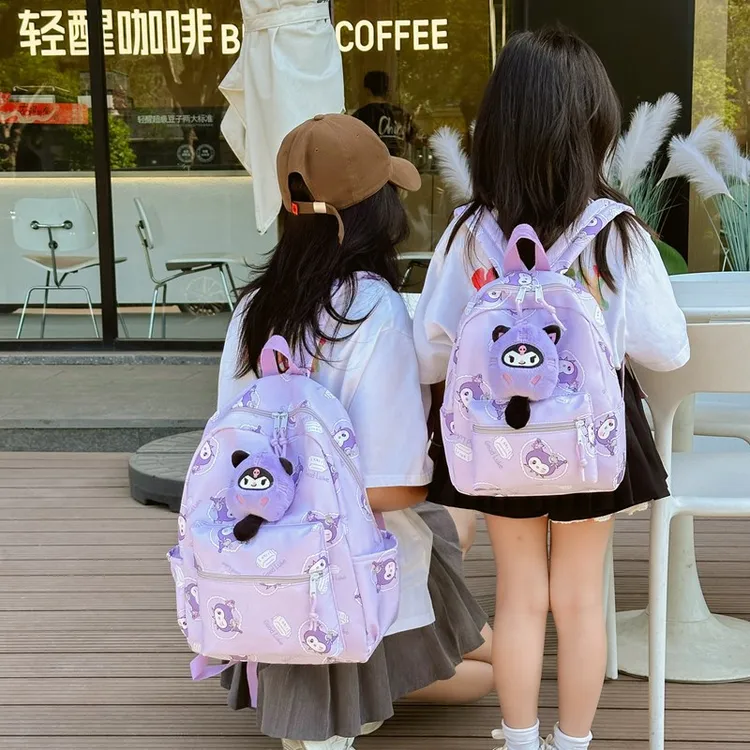 库洛米儿童背包女孩外出旅游亲子双肩包幼儿园超可爱卡通玩偶书包