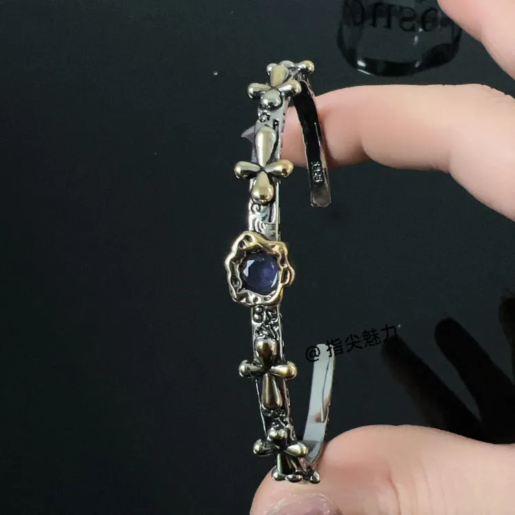 铜合金塑料手镯 小众饰品手镯设计感十字涂鸦手镯轻奢