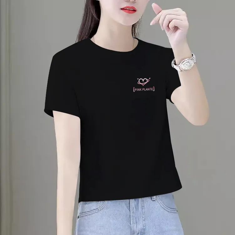 2025夏季新款小个子短款t恤女宽松洋气休闲百搭显瘦女士恤短袖女