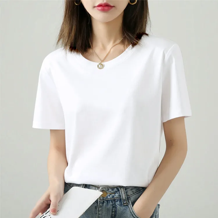 高档白色短袖t恤女2025夏季新款宽松简约休闲胖mm大码女士半袖衫