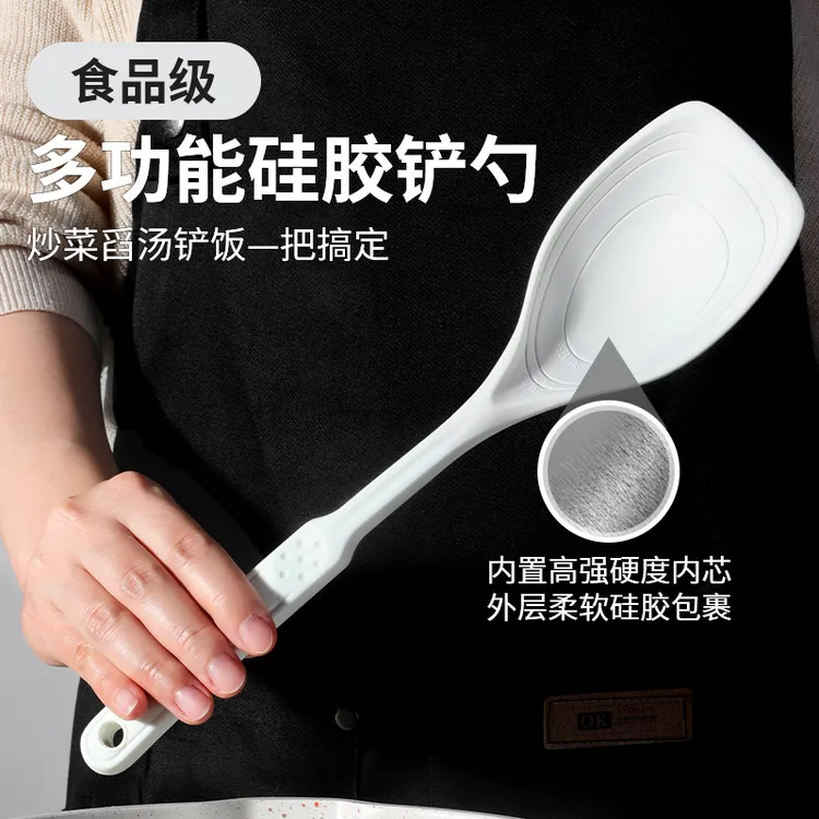 硅胶锅铲耐高温不粘锅专用炒菜多功能硅胶铲勺厨房多用途不伤锅铲