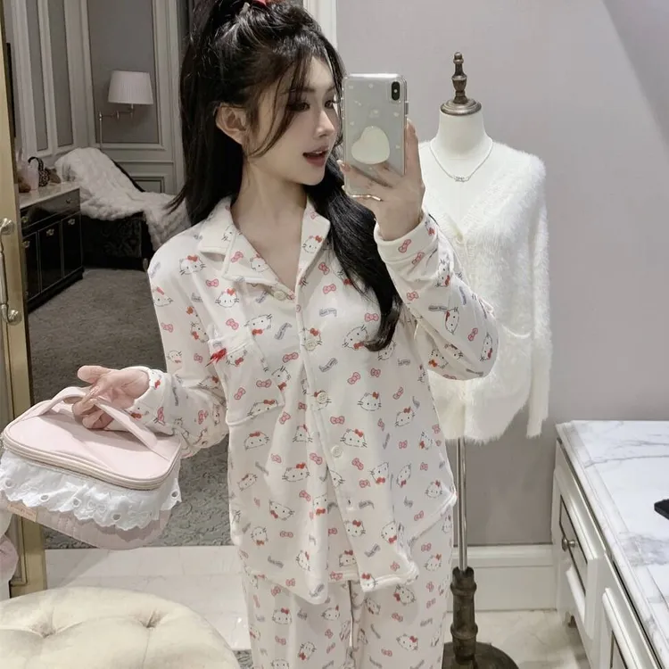 Aurora Dream睡衣女【甜心猫猫】定制款甜美可爱KT猫开衫家居服