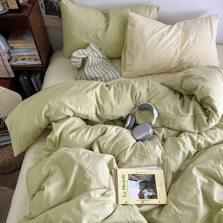 ins北欧简约纯色家纺床上日式床笠四件套床单学生宿舍三件套网红4