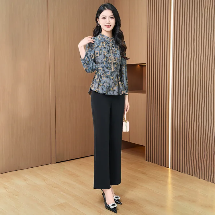 【可蓓儿】女款气质服装印花贵夫人时尚套装秋季2025新款减龄妈妈装