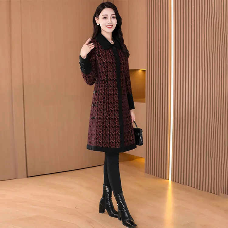 2025年新款女装毛呢外套女2025新款中长款秋冬高端小香风爆款仿貂