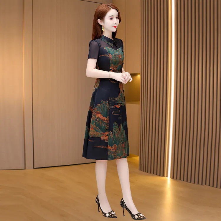 【可蓓儿】品牌新中式高贵女装连衣裙2025新款夏轻奢小众高级妈妈装